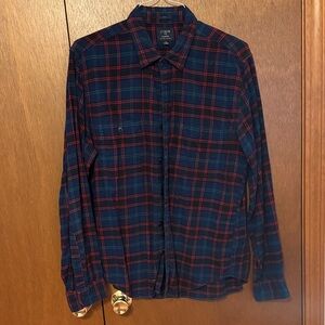 J. Crew Flannel in Navy and Red Plaid